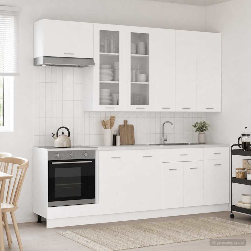 Keittiö Yksikkö LYON 8 pcs valkoinen Tekninen puu