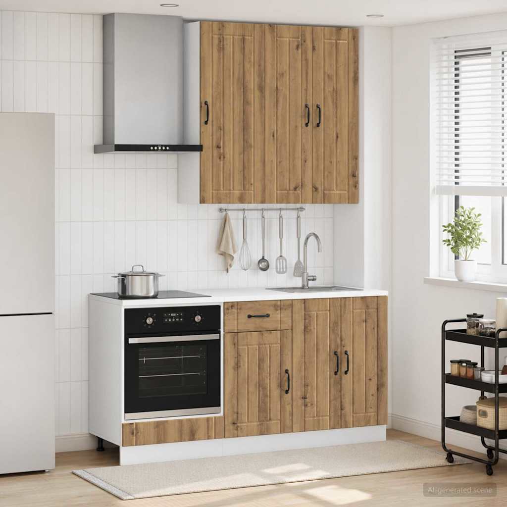 Keittiö Yksikkö LUCCA 5 pcs Artisaanitammi Tekninen puu