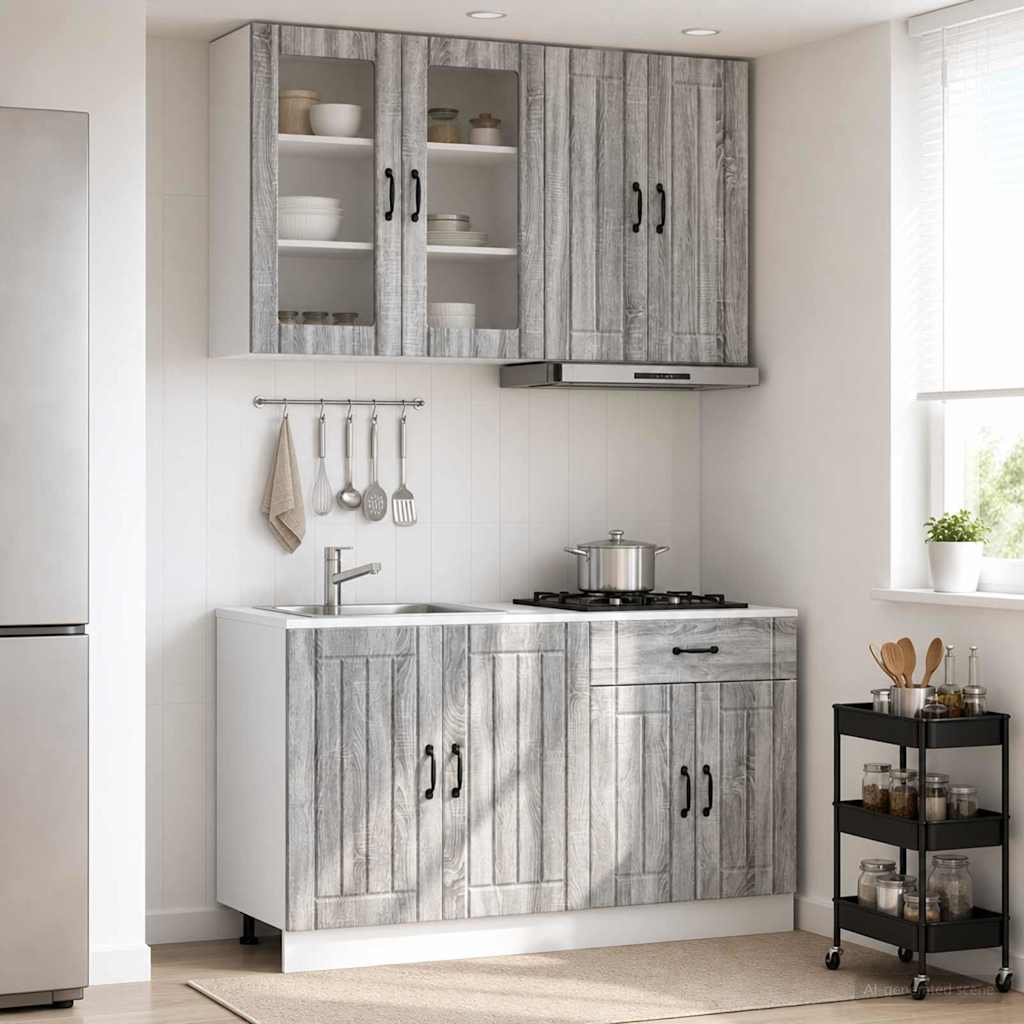 Keittiö Yksikkö LUCCA 4 pcs Harmaa Sonoma Tekninen puu