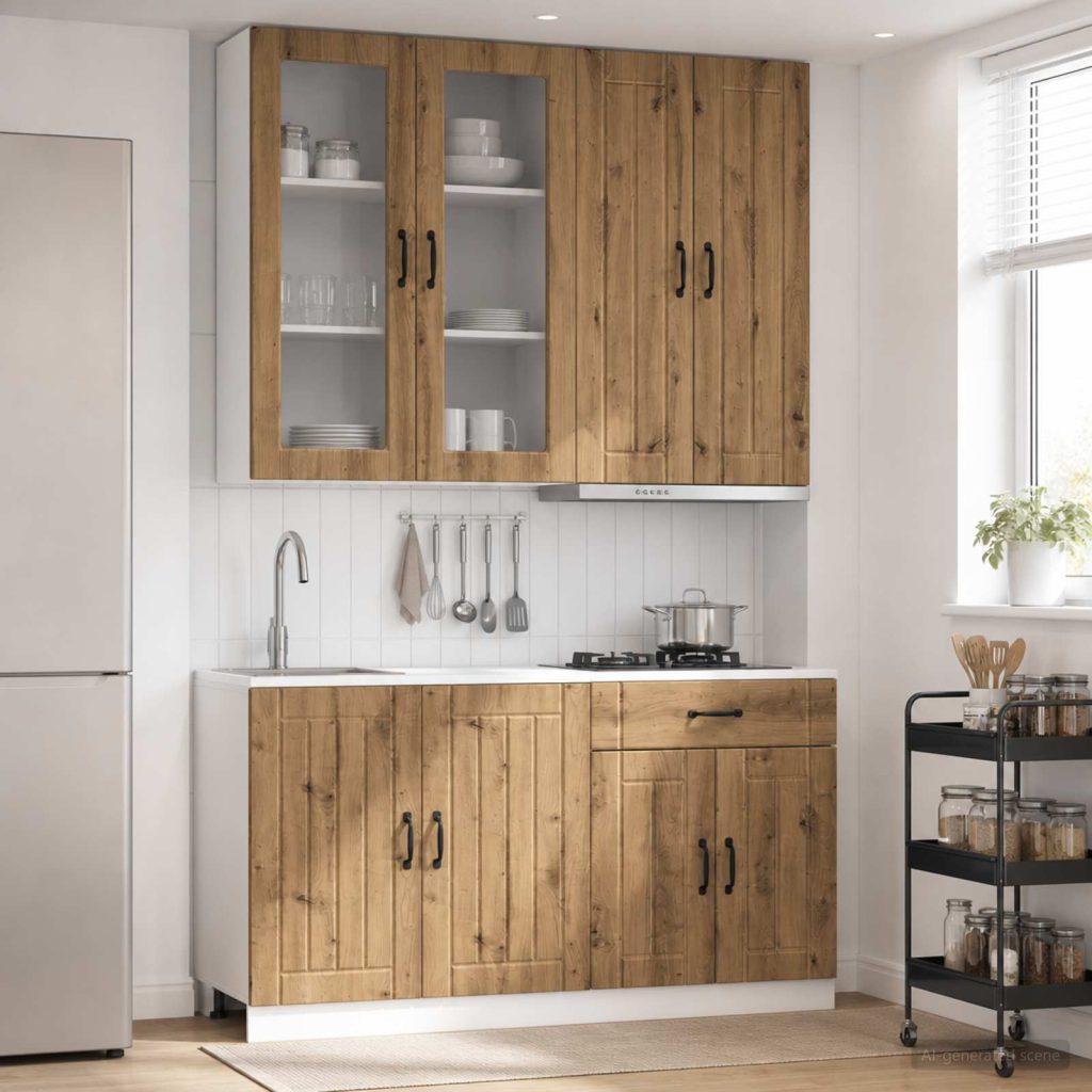 Keittiö Yksikkö LUCCA 4 pcs Artisaanitammi Tekninen puu