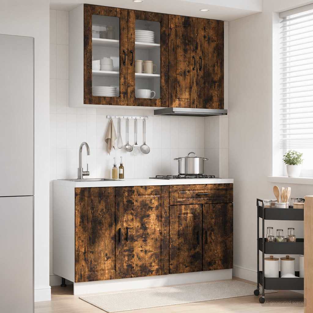 Keittiö Yksikkö PORTO 4 pcs Savutammi Tekninen puu