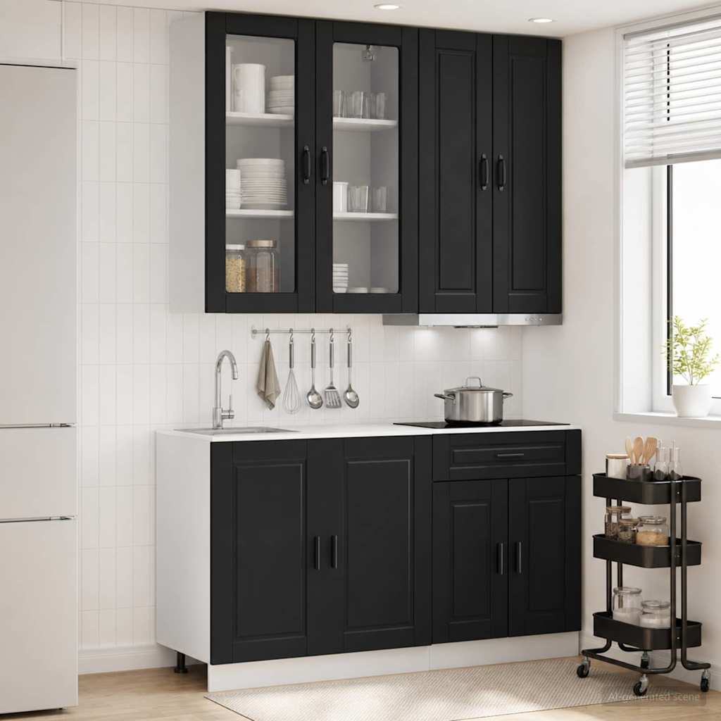 Keittiö Yksikkö PORTO 4 pcs Musta Tekninen puu