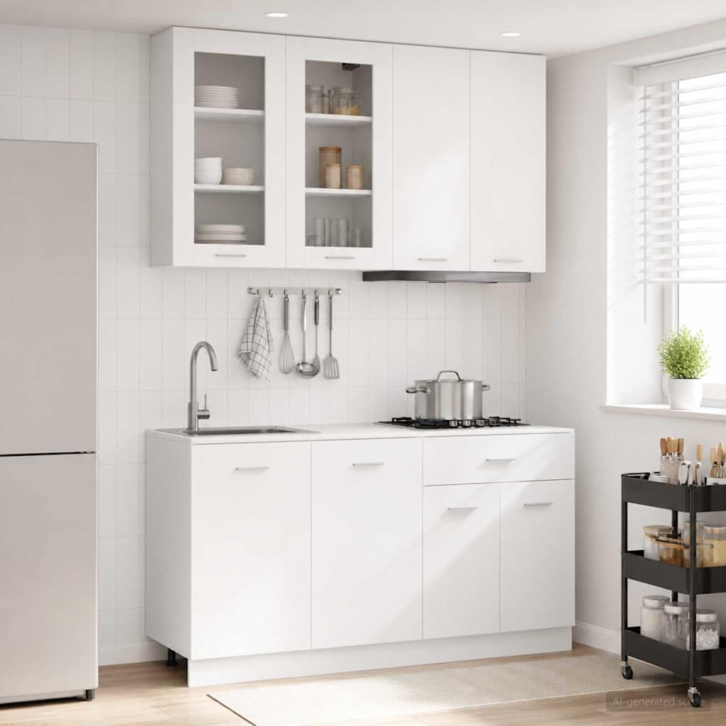 Keittiö Yksikkö LYON 4 pcs valkoinen Tekninen puu