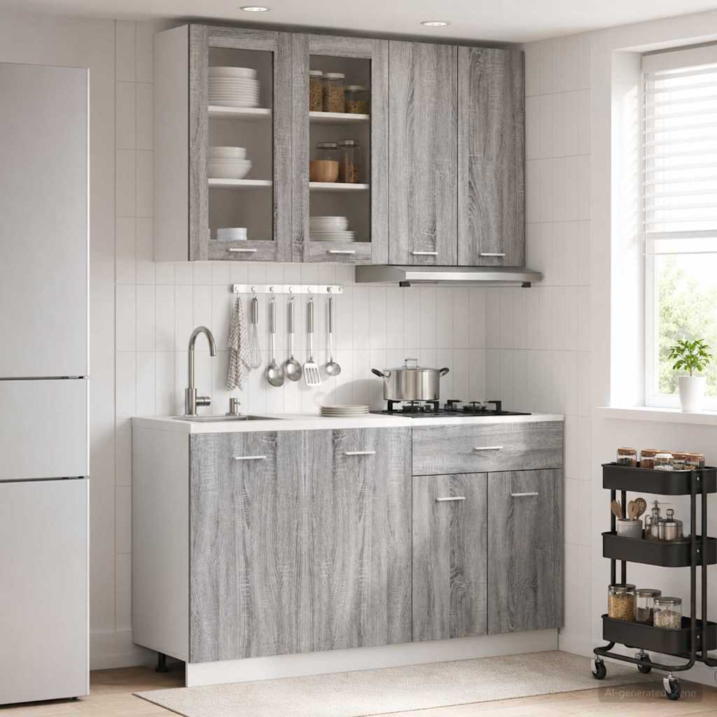 Keittiö Yksikkö LYON 4 pcs Harmaa Sonoma Tekninen puu