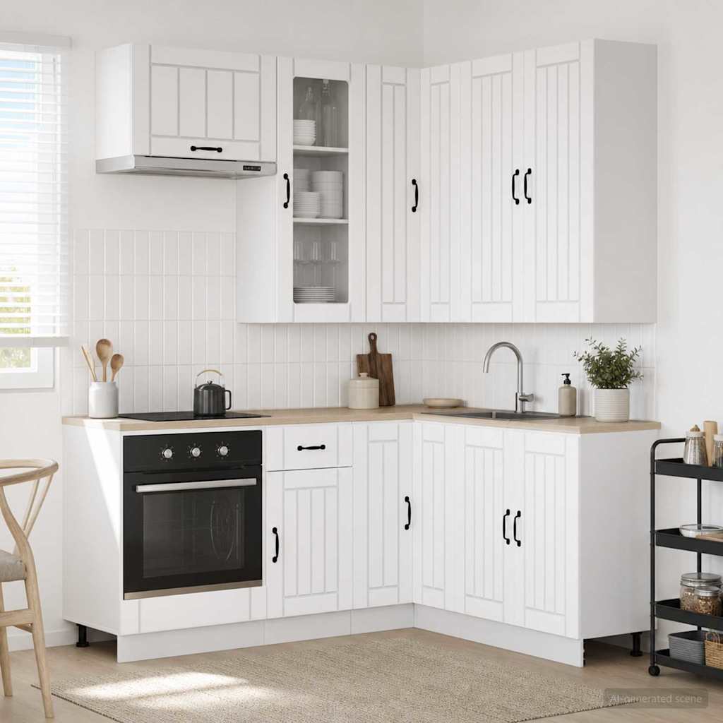 Keittiö Yksikkö LUCCA 8 pcs valkoinen Tekninen puu