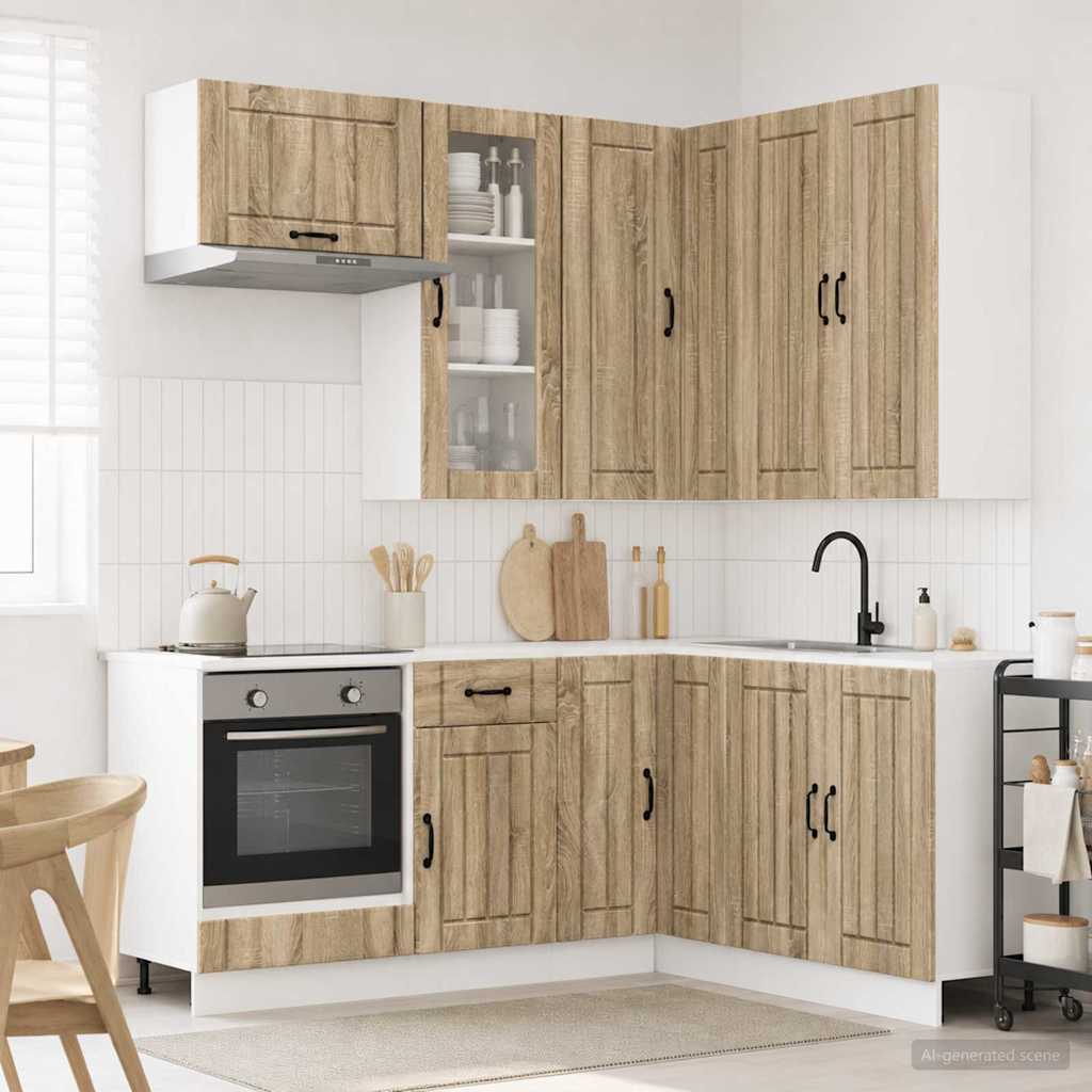 Keittiö Yksikkö LUCCA 8 pcs Sonoma-tammi Tekninen puu