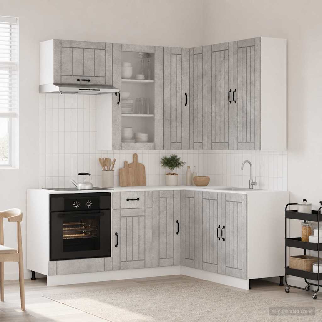 Keittiö Yksikkö LUCCA 8 pcs Betoninharmaa Tekninen puu
