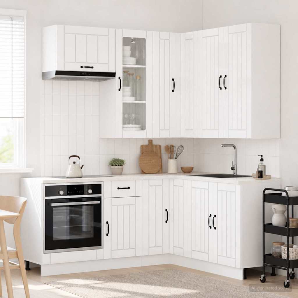 Keittiö Yksikkö LUCCA 8 pcs Korkeakiiltoinen valkoinen