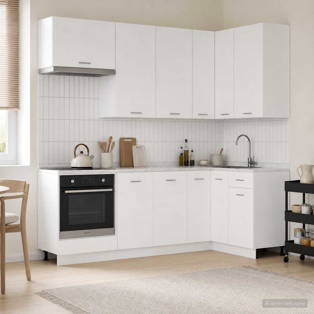 Keittiö Yksikkö LYON 8 pcs valkoinen Tekninen puu