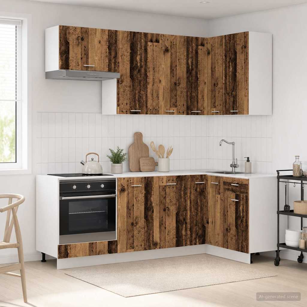 Keittiö Yksikkö LYON 8 pcs Vanha puu Tekninen puu