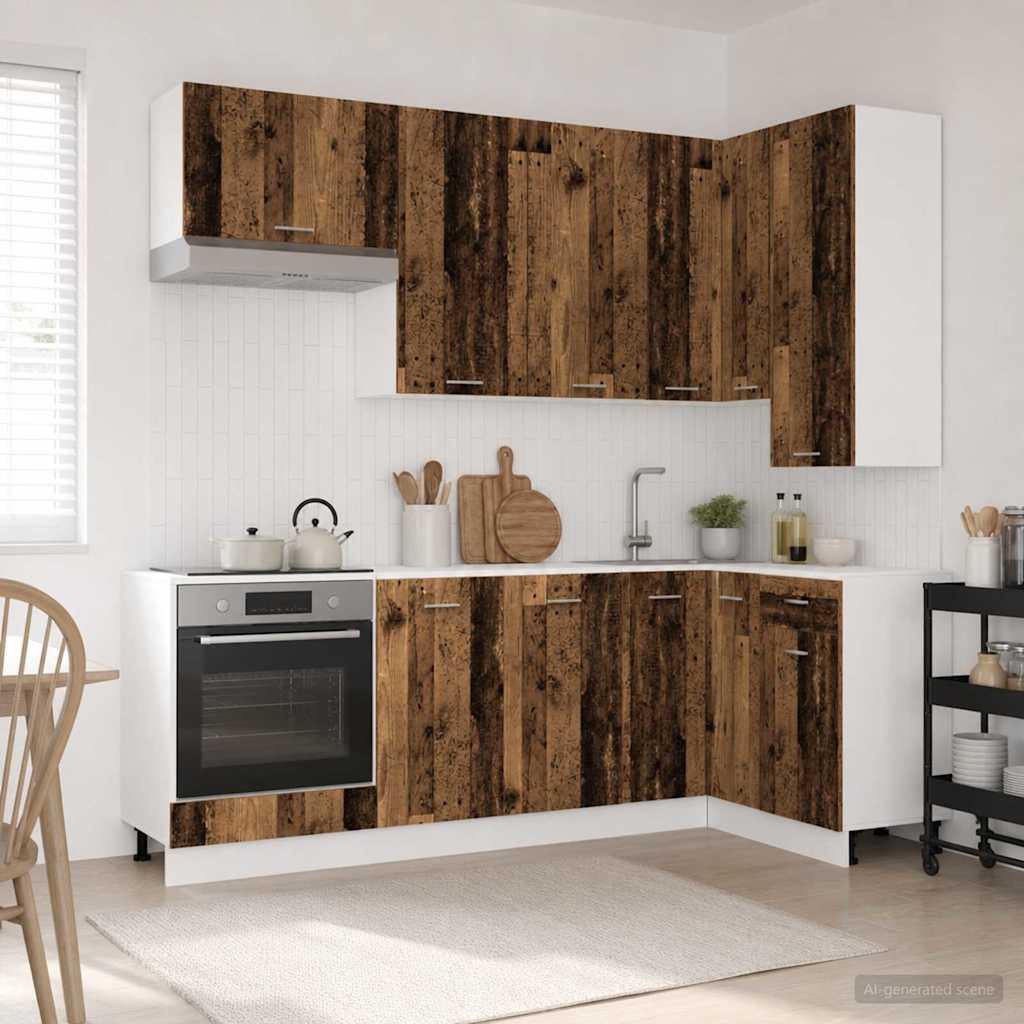 Keittiö Yksikkö LYON 8 pcs Vanha puu Tekninen puu