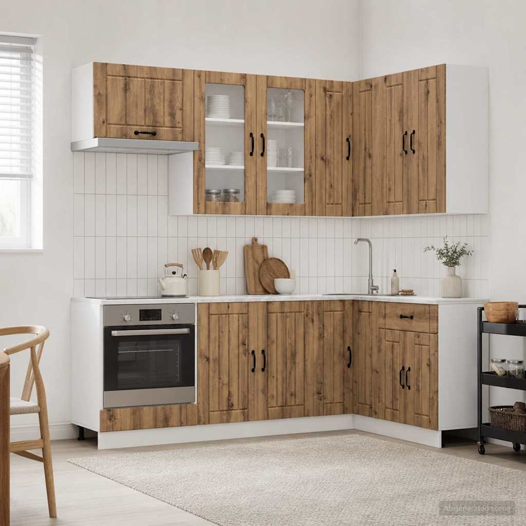 Keittiö Yksikkö LUCCA 8 pcs Artisaanitammi Tekninen puu
