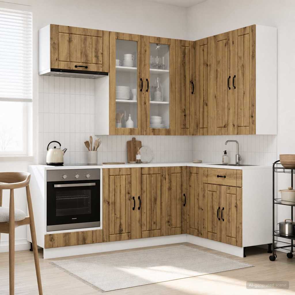 Keittiö Yksikkö LUCCA 8 pcs Artisaanitammi Tekninen puu