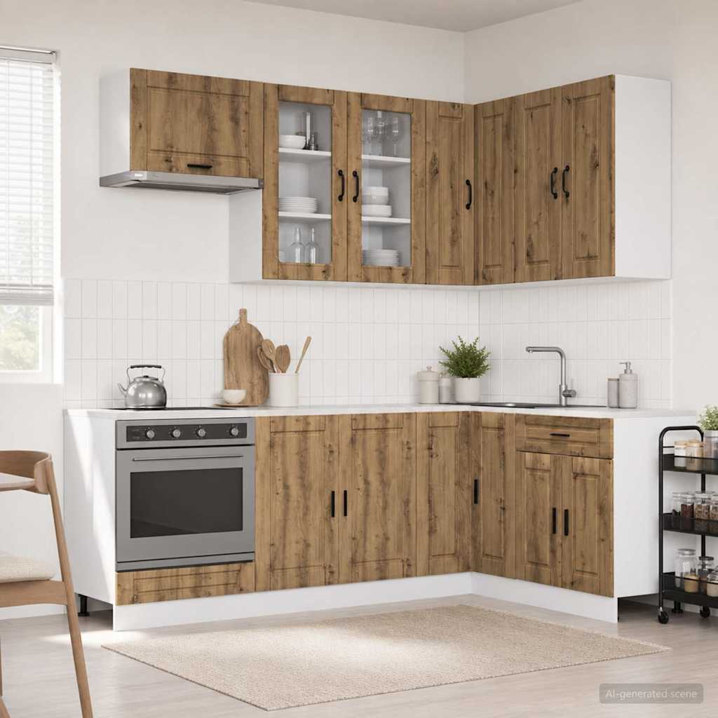 Keittiö Yksikkö PORTO 8 pcs Artisaanitammi Tekninen puu
