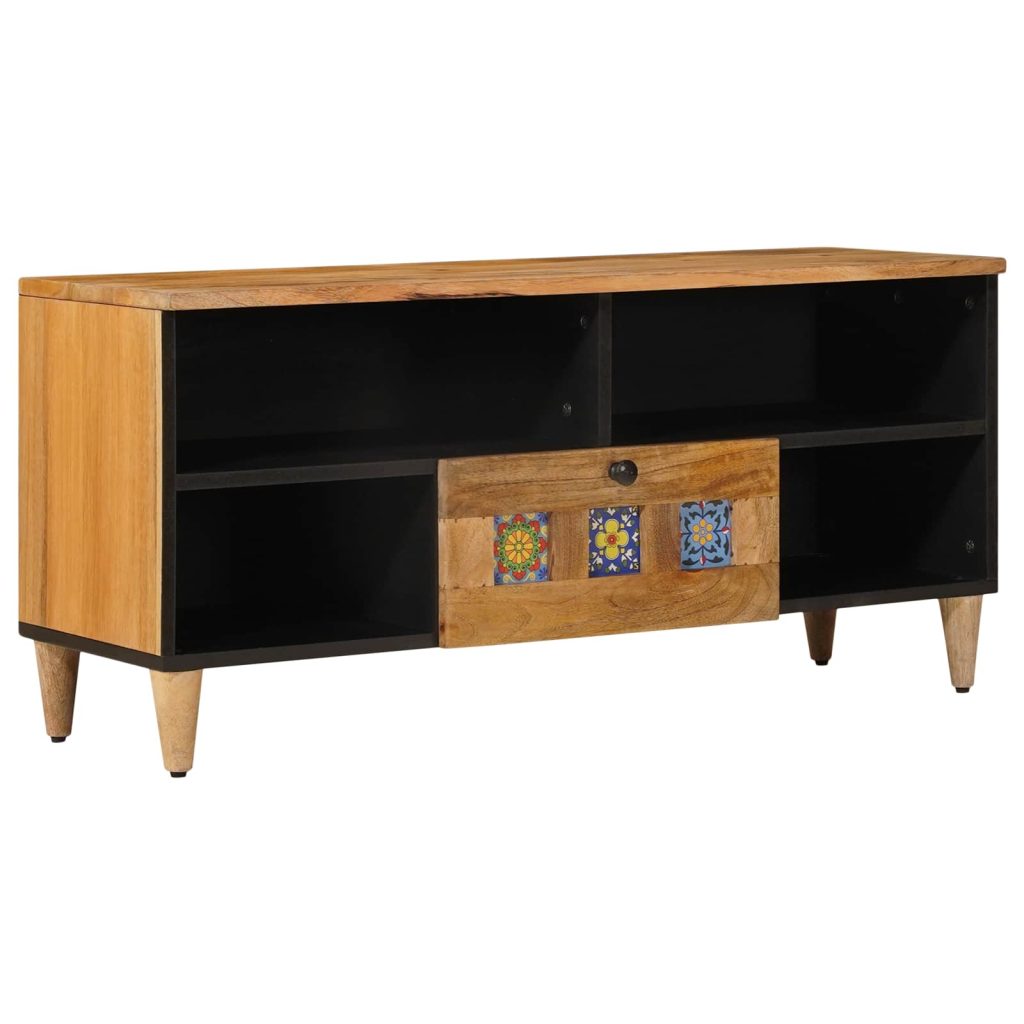 TV-kaappi Luonnollinen 100 x 33 x 46 cm Kiinteä mango puu
