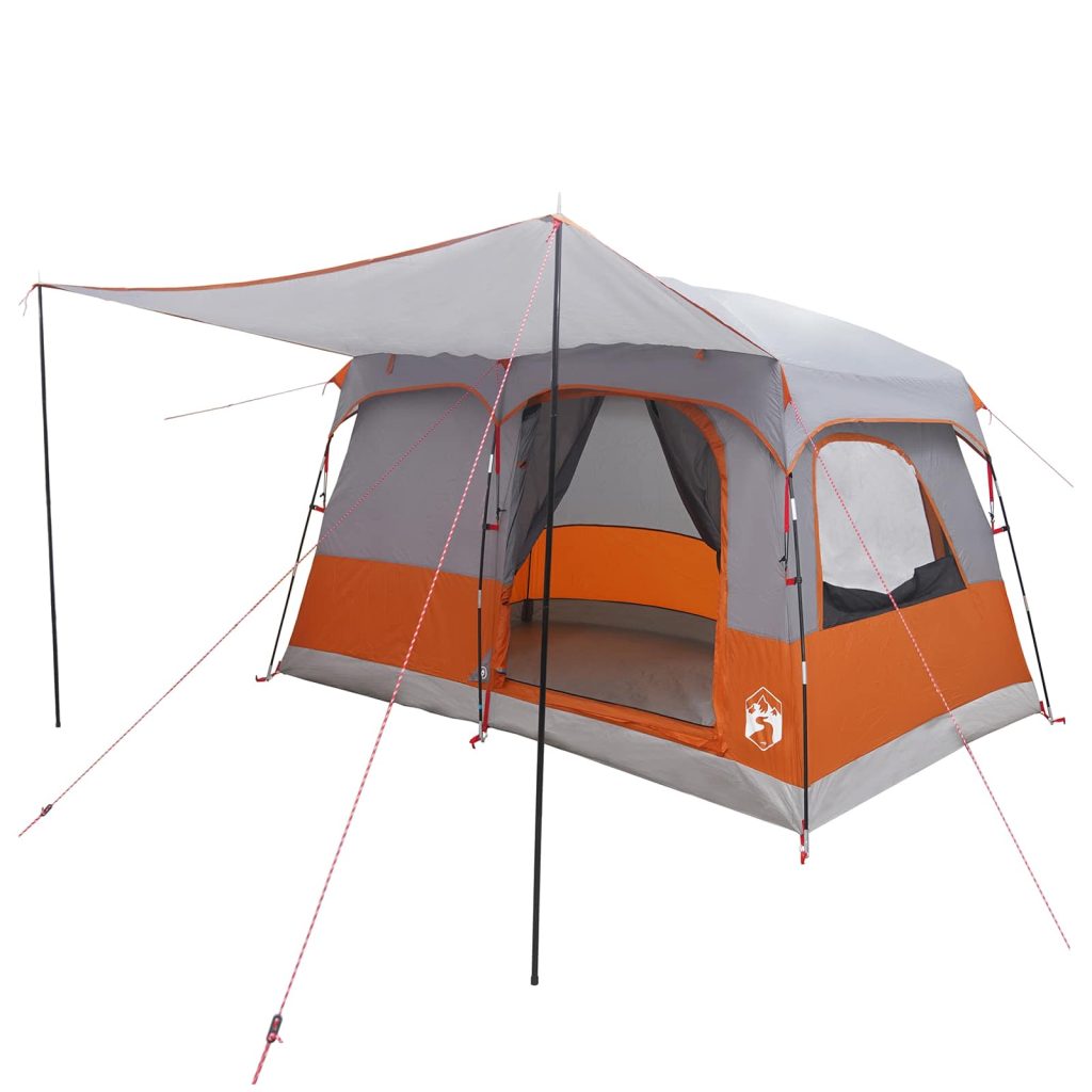 Perhe Teltta Harmaa ja oranssi 380 x 260 x 190 cm Polyesteri
