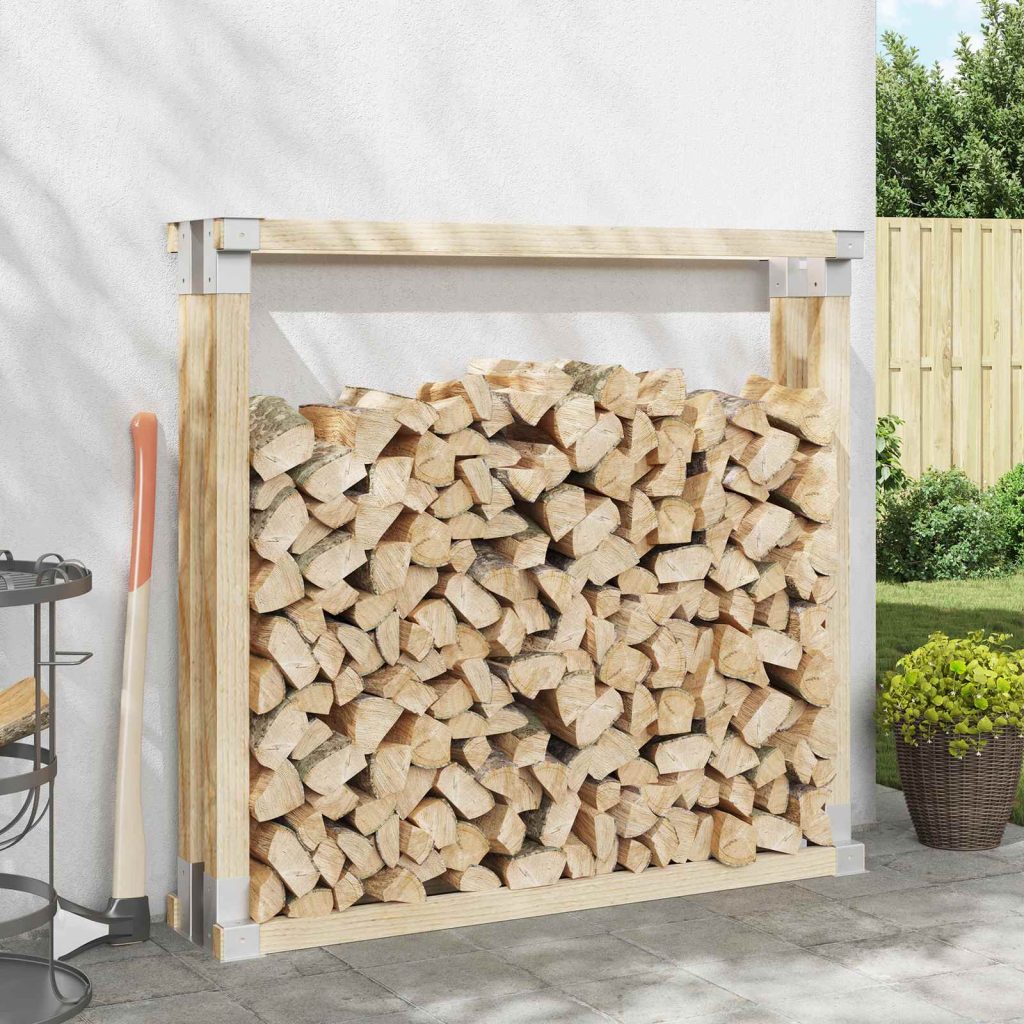 Polttopuiden Pinoamisapuväline 12 pcs Hopea 34 x 10 x 15 cm Teräs