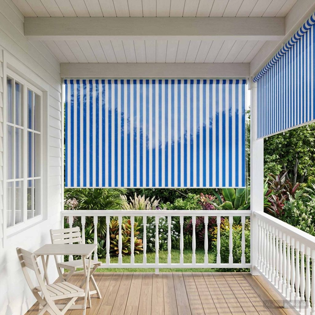 Ulkokäyttöinen rullakaihdin 90 % UV-suojalla 350 x 140 cm HDPE