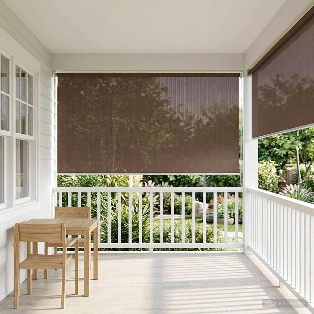 Ulkokäyttöinen rullakaihdin 90 % UV-suojalla Taupe 300 x 140 cm