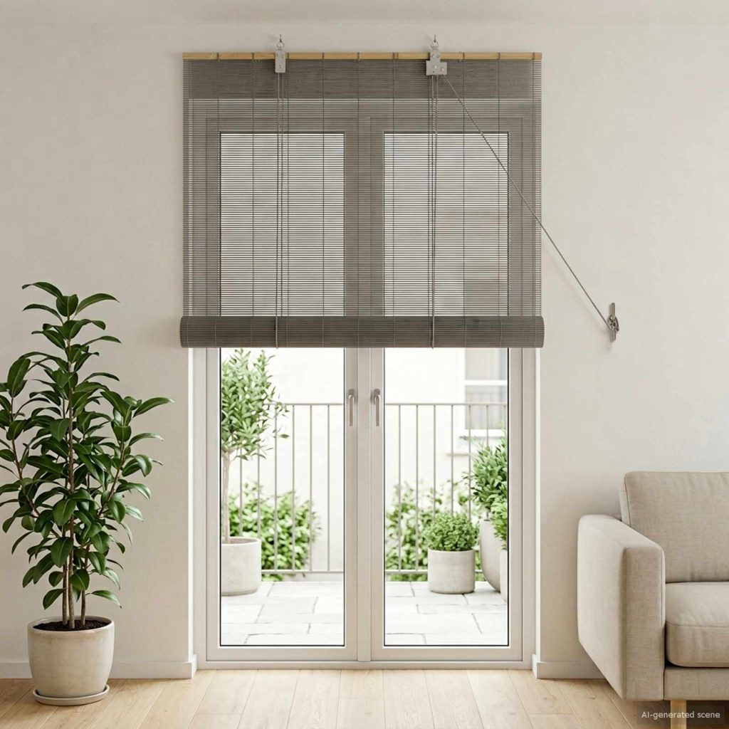 Rullaverho Harmaa 110 x 220 cm Bambu