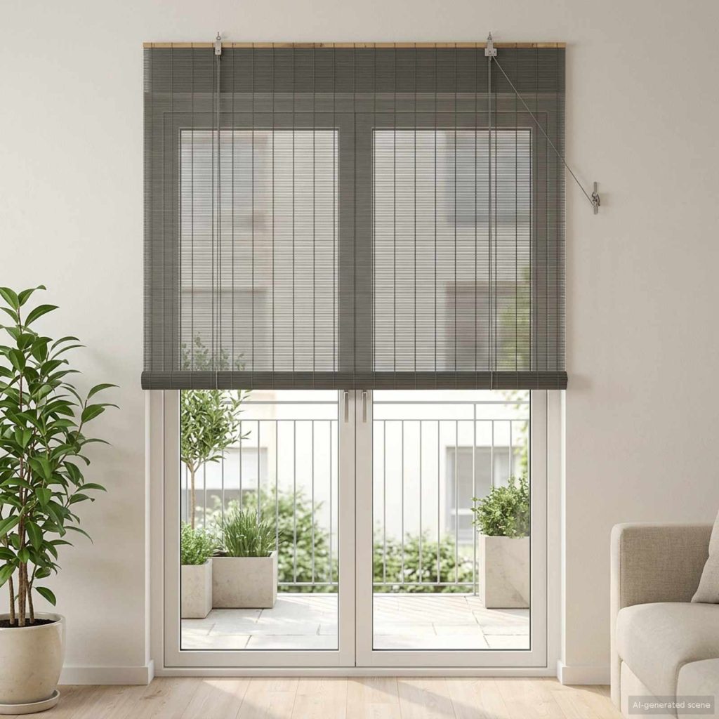 Rullaverho Harmaa 140 x 220 cm Bambu