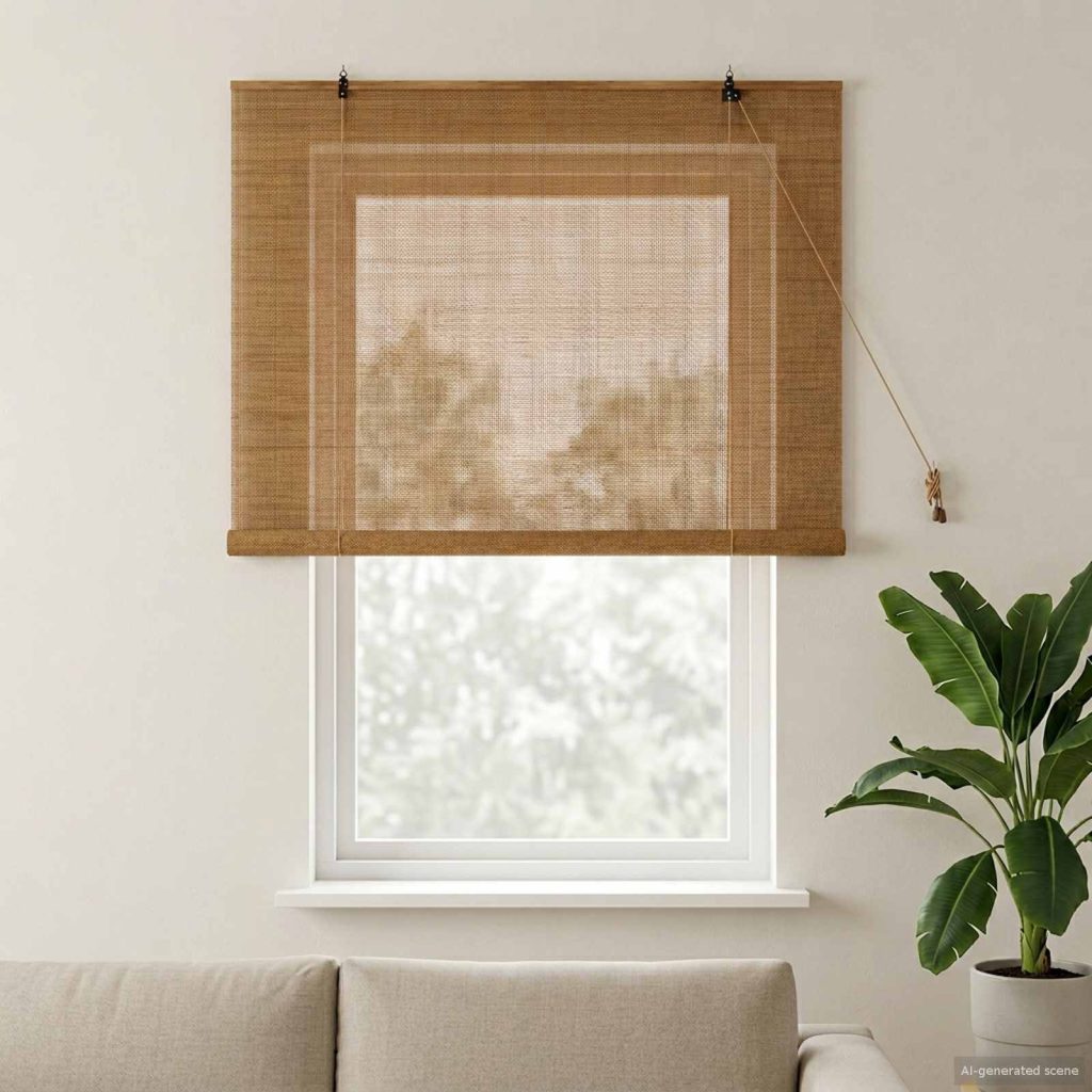 Rullaverho Ruskea 150 x 160 cm Bambu