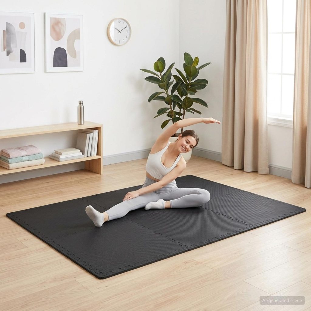 Lattiamatot 50 pcs Musta 18 m² EVA-vaahtoa