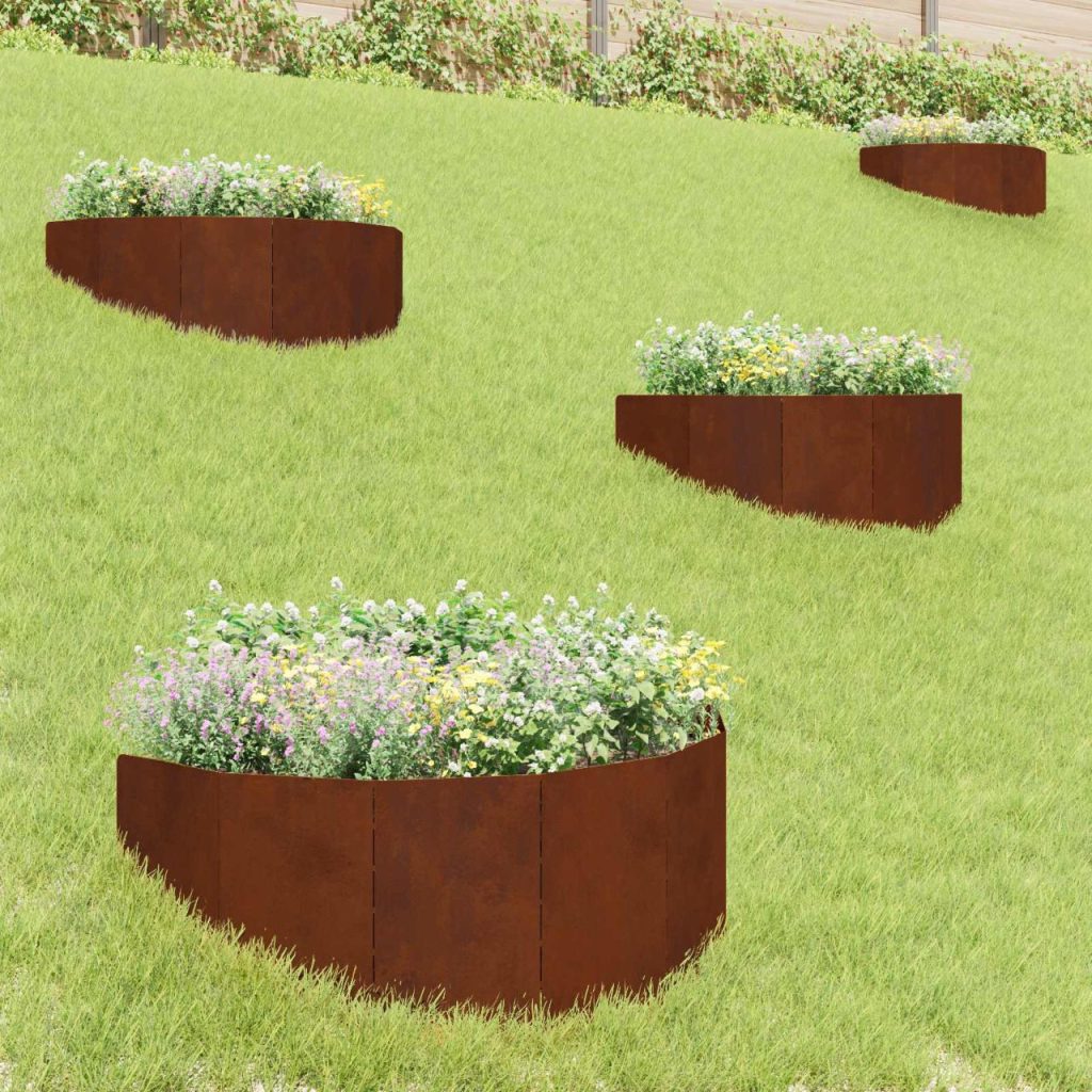 Nurmireunus 4 pcs 100 x 45 cm Teräs Ruosteinen