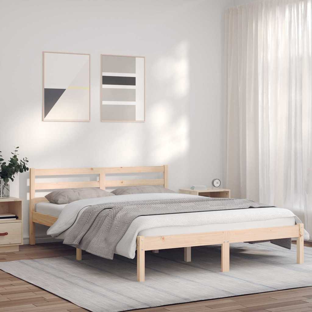 Sängyn runko päätyllä Luonnollinen 208,5 x 157,5 x 69,5 cm