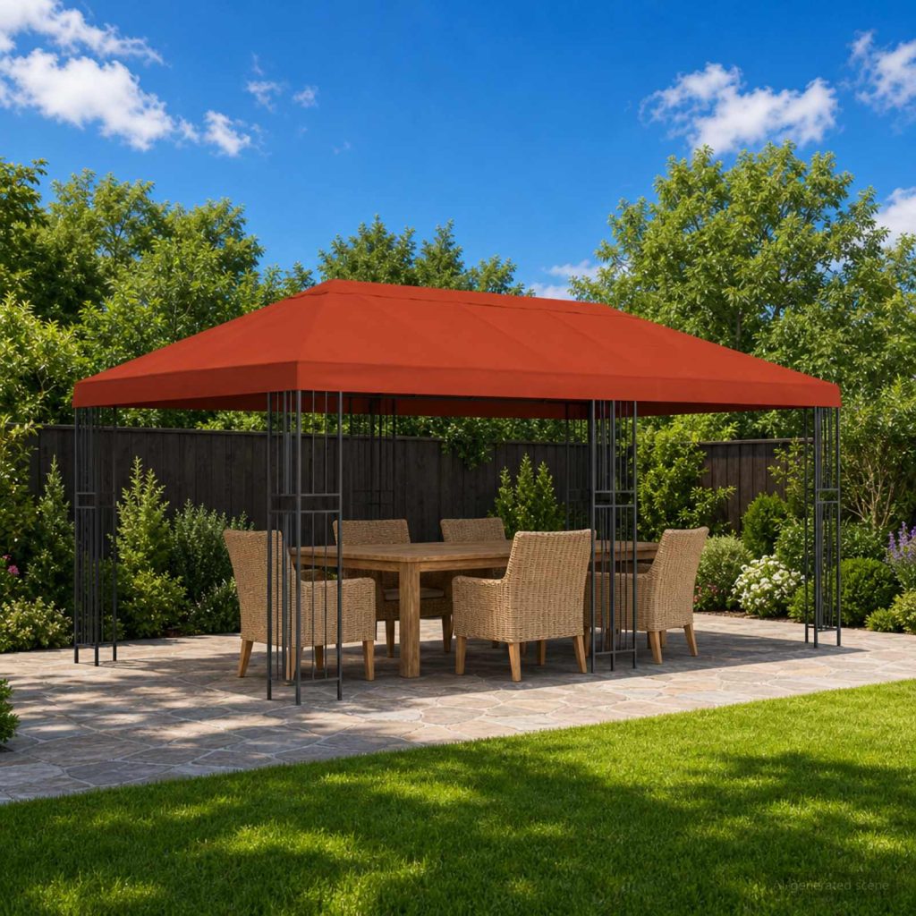Gazebo-suojakansi 6 x 3 m Terrakotta Polyesteri 190