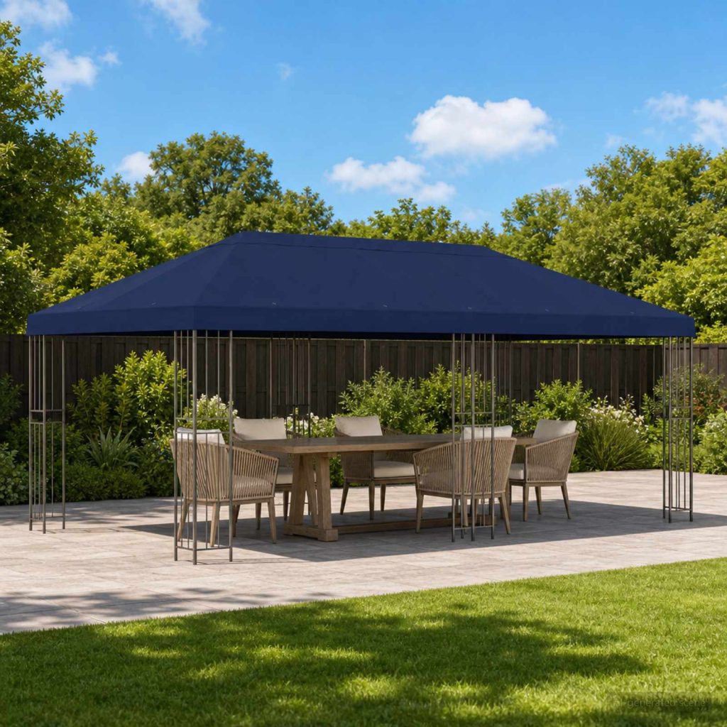 Gazebo-suojakansi 6 x 3 m Sininen Polyesteri 190