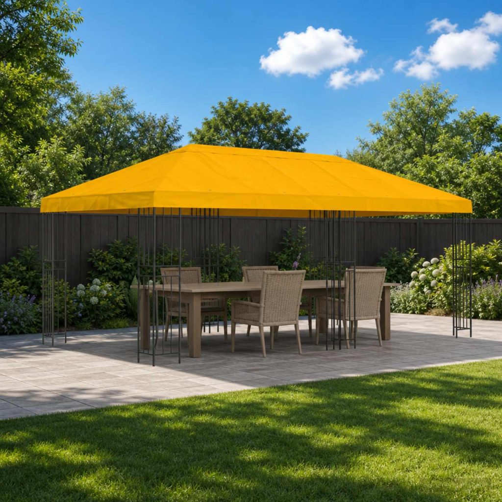 Gazebo-suojakansi 6 x 3 m Keltainen Polyesteri 190