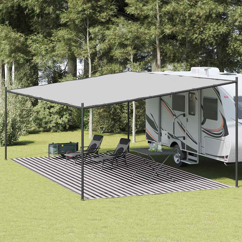 Telttamatto antrasiitti ja valkoinen 400x800 cm HDPE