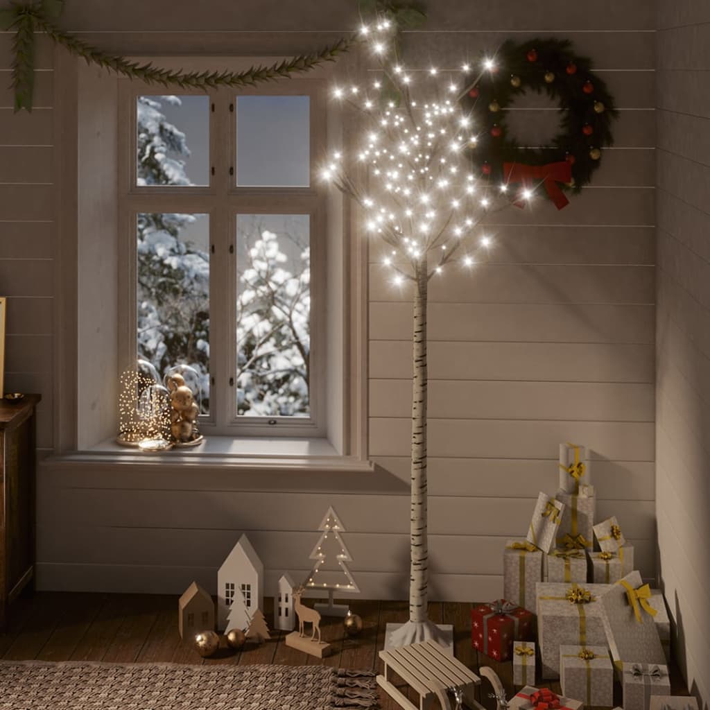 Joulukuusi 200 LED 1,8 m kylmä valkoinen paju ulos/sisälle