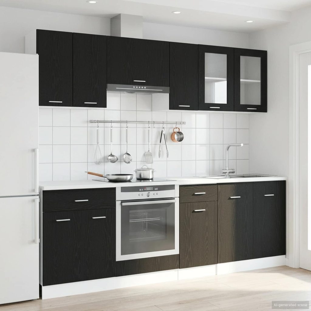 Keittiö Yksikkö Lyon 8 pcs Musta tammi Tekninen puu