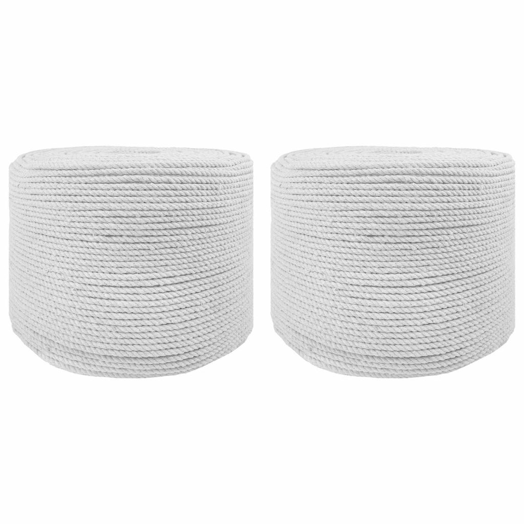 Köysi 2 pcs Valkoinen Puuvilla