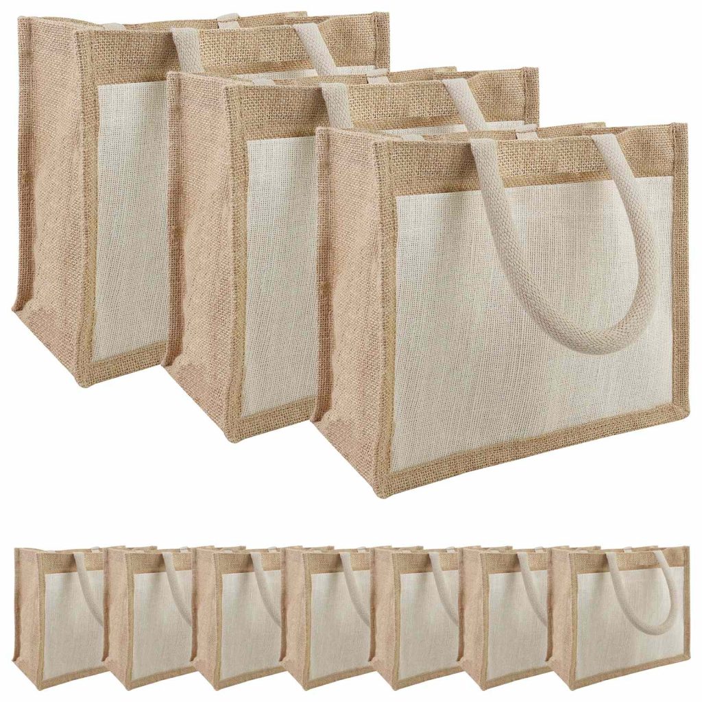 Juutti olkalaukut taskulla 10 pcs 26 x 22 x 14 cm