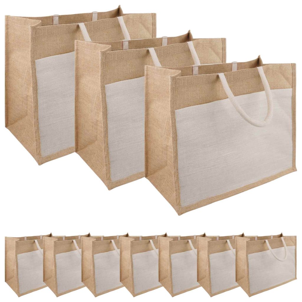 Juutti olkalaukut taskulla 10 pcs 42 x 33 x 19 cm