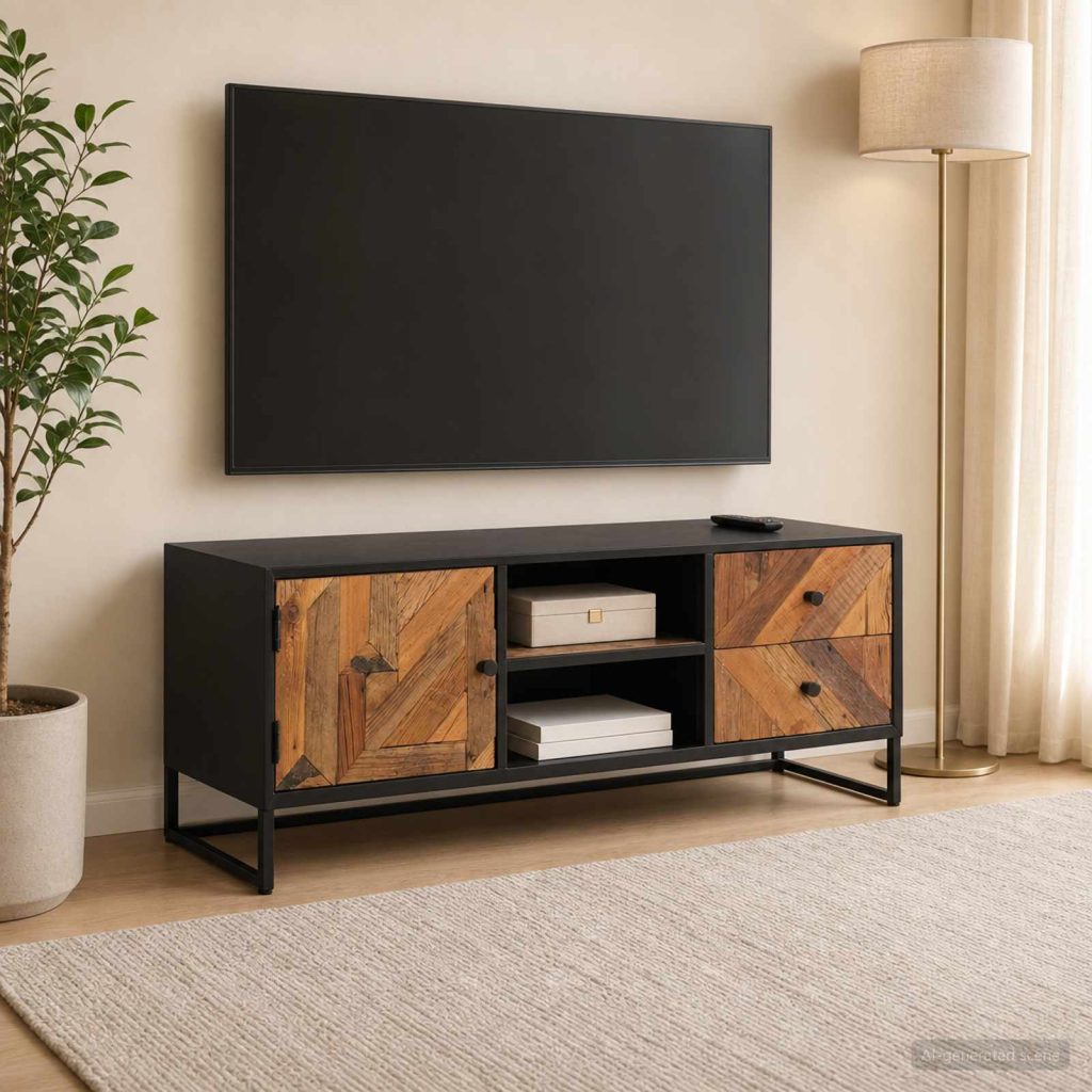 TV-kaappi laatikon kanssa säilytystilassa 105 x 30 x 40 cm