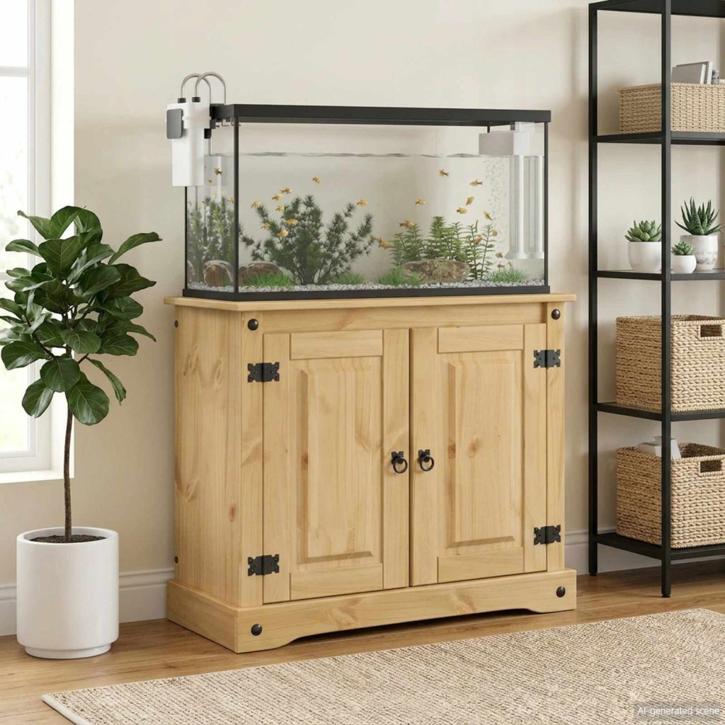 Akvaarioteline Corona Ruskea 81,5 x 37 x 73 cm Täysi mänty