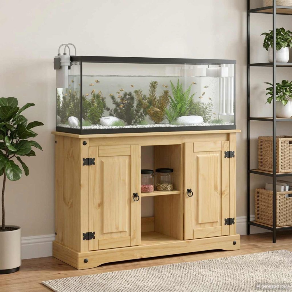 Akvaarioteline Corona Ruskea 101,5 x 37 x 73 cm Täysi mänty