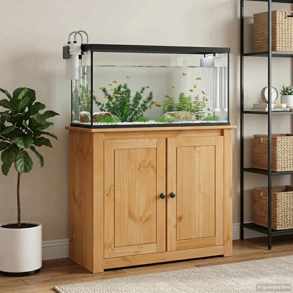 Akvaarioteline PANAMA Ruskea 81 x 36 x 73 cm Täysi mänty