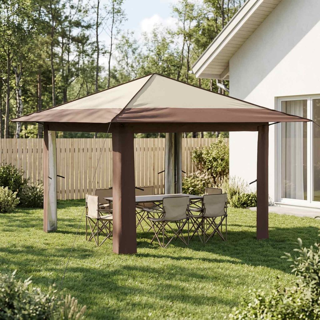 Gazebo Ilman Sivuseinää Kerma ja ruskea