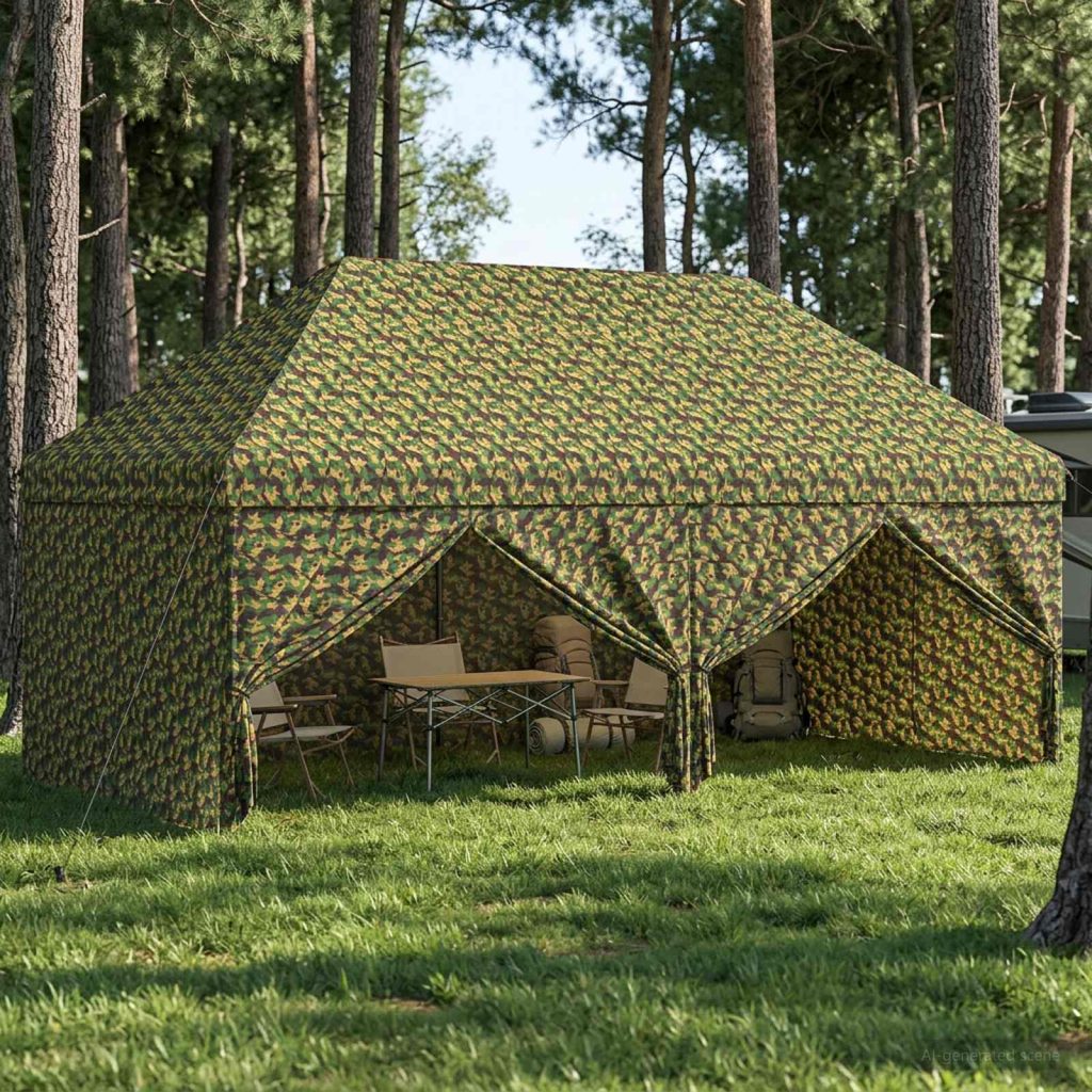 Katos teltta 4 seinällä 2,9 x 5,8 m Armyn kenttänaamio