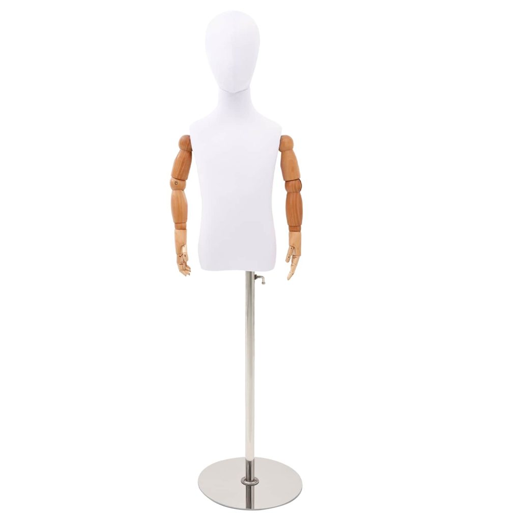 Säädettävä 120-150 cm mannekiini jalustalla Unisex PP valkoinen