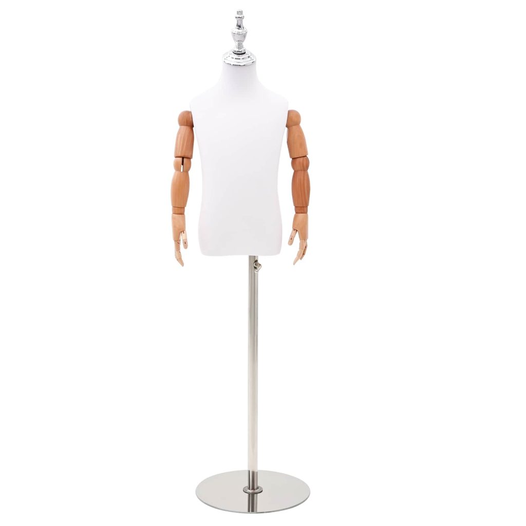Säädettävä 120-150 cm mannekiini jalustalla Unisex PP valkoinen