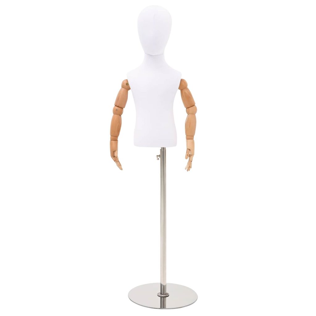 Säädettävä 120-157 cm mannekiini jalustalla Unisex PP valkoinen