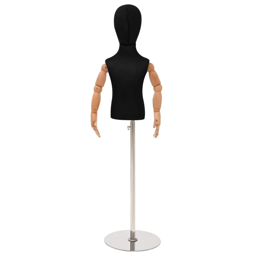 Säädettävä 120-157 cm mannekiini jalustalla Unisex PP Musta