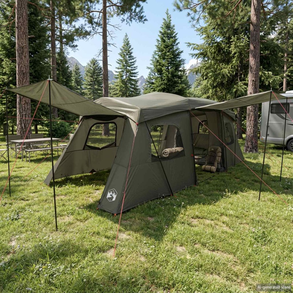 3 hengelle 3-hengen Armivihreä 185T Polyesteri PU-pinnoitteella