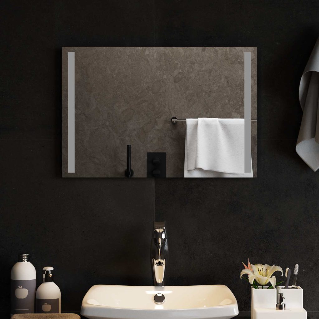 LED kylpyhuonemirror Läpinäkyvä 60 x 40 cm karkaistu lasi